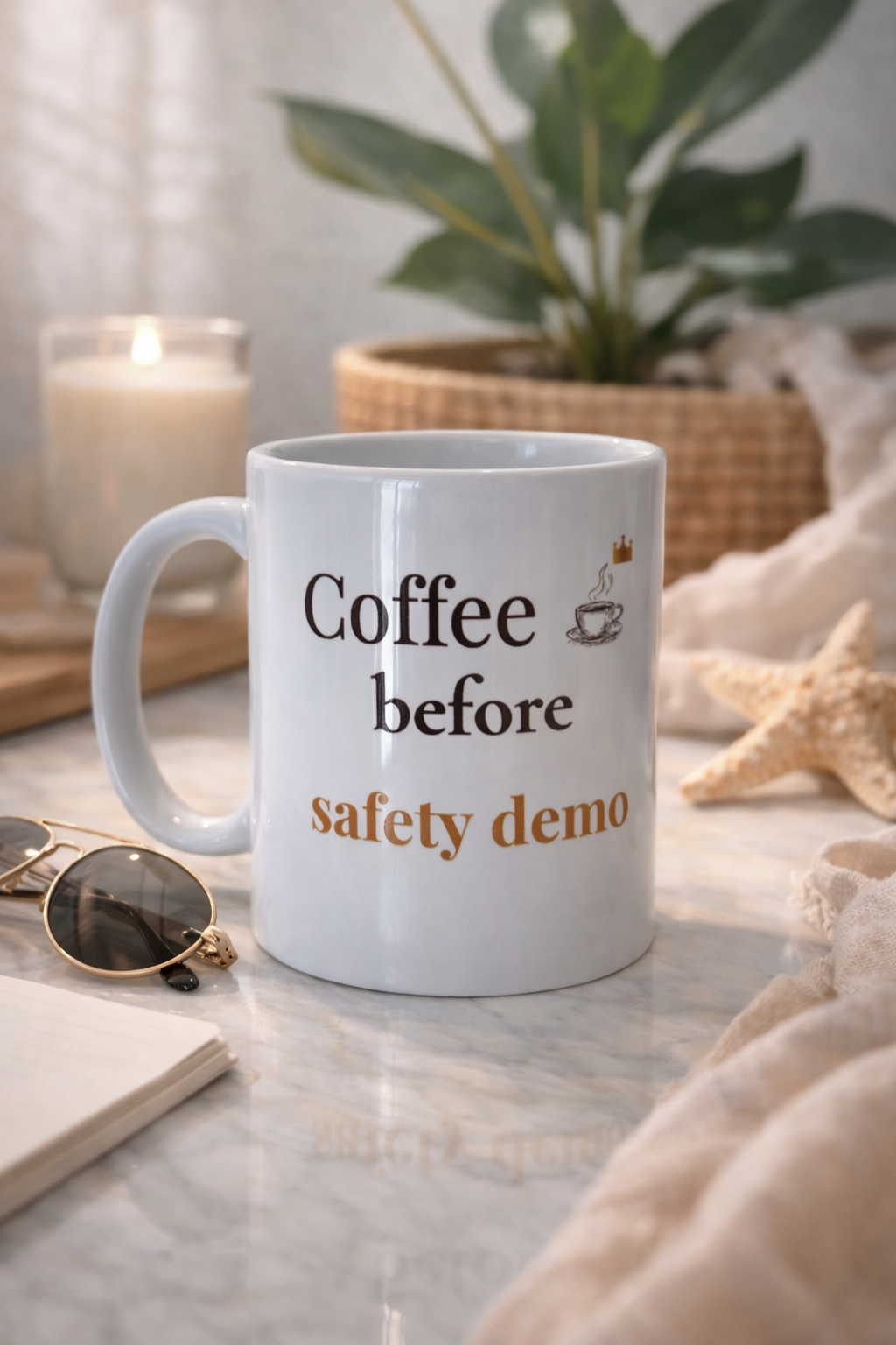 Coffee before safety demo - Flight Attendant Mug