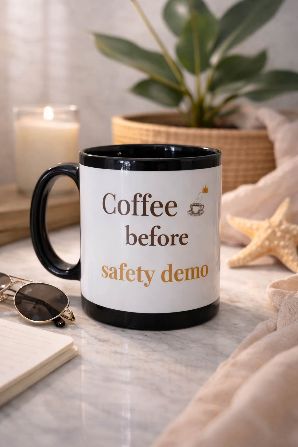 Coffee before safety demo - Flight Attendant Mug