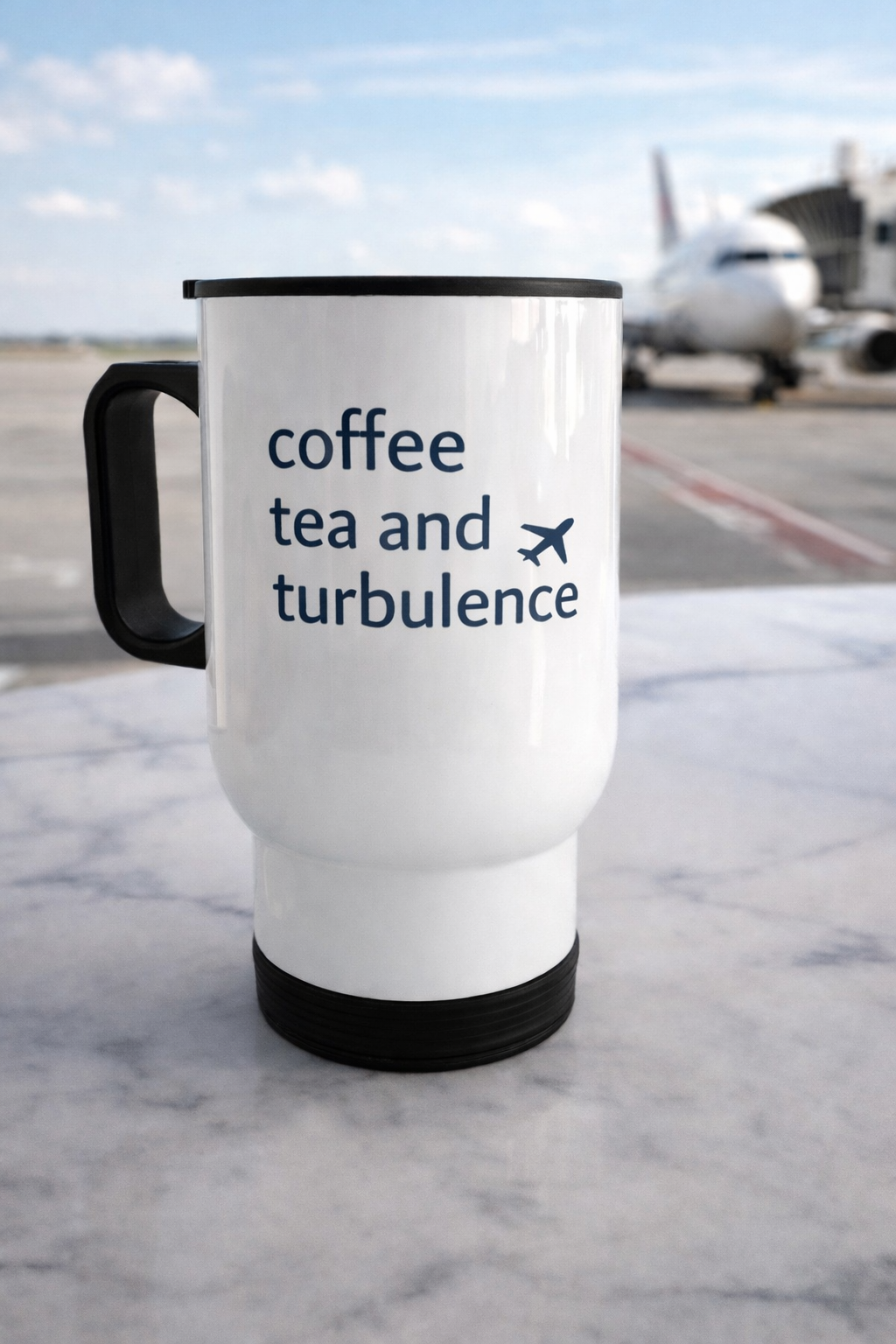 Coffee tea and turbulence travel tumbler
